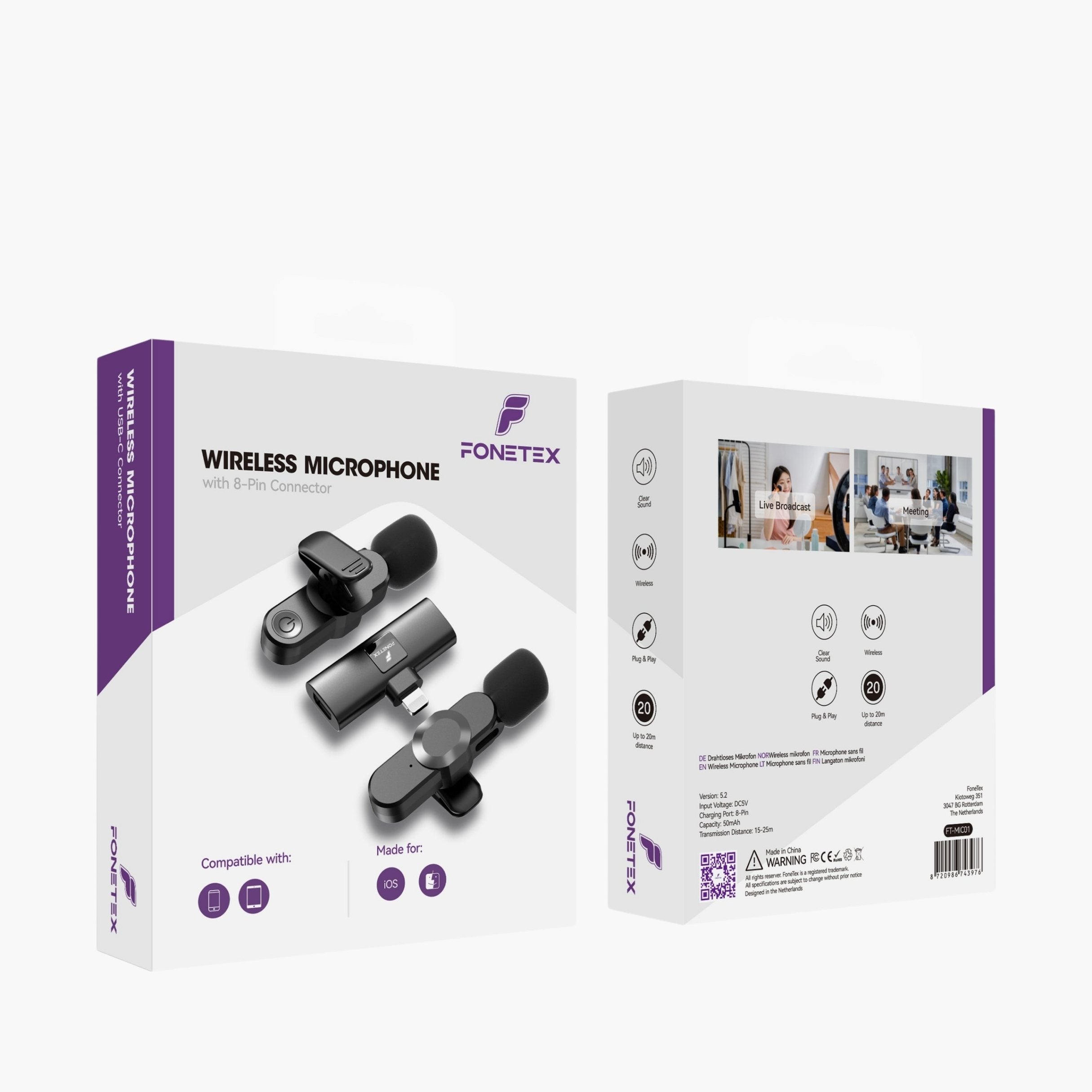 Draadloze Microfoon met 8-Pin Connector