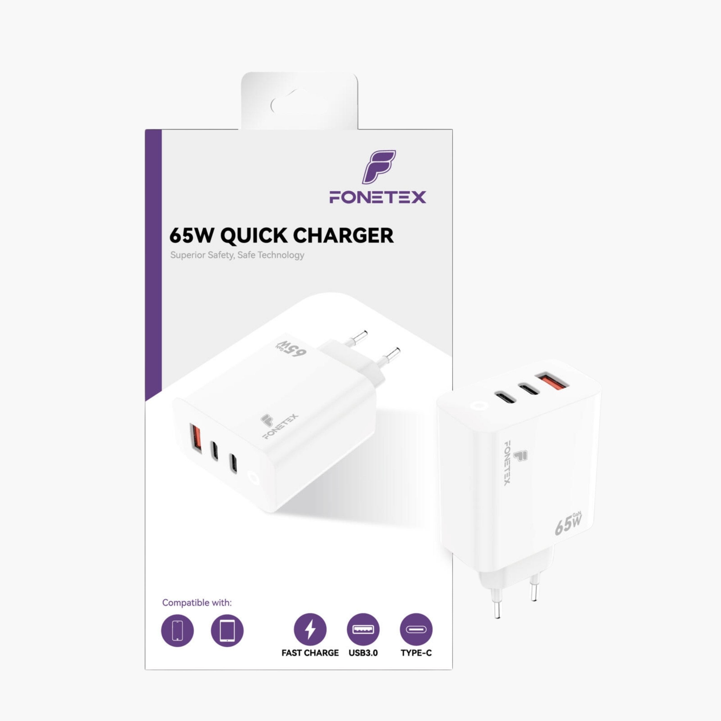 65W GaN Multi-Port Adapter Wit